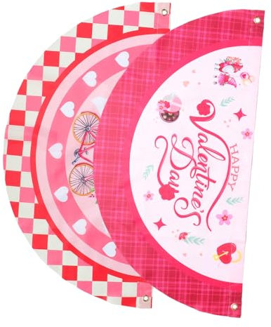 MERRYHAPY 2st Valentinstag-banner Dekoration Gartenflagge Gartenschilder Zum Valentinstag Flaggen Liebe Flagge Valentins-terrassenflagge Valentinstag-paar-flagge Außenflagge Polyester