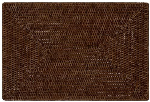 Tischset/Platzset Rattan Rechteckig 45x30cm, Hitzebeständig, Abwischbar, Handgefertigt (Braun)
