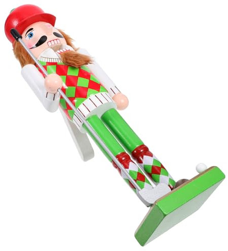 BEBEMOKO Décoration De Noël Bois De Casse-Noisette Thème Golf Figurine Artisanale pour Noël Et Événements Festifs