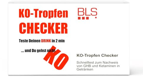 KO-Tropfen Drogentest für Getränke - Schnelltest für die Bestimmung von KO Tropfen/GHB/Ketaminen in Getränken innerhalb von 2 Minuten vor Ort/Doppelpack - 4 Testfelder
