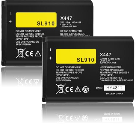 FLSTOR Akku für Siemens Gigaset SL910, SL910A, SL910H Telefon -Ersatzakku für V30145-K1310-X447,V30145-K1310K-X447, 1200mAh wiederaufladbare Batterie, 2 Stück