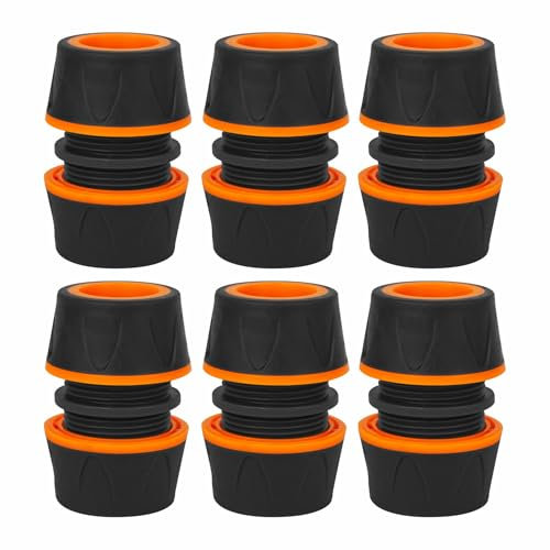6pcs Hosepipe Repair Connector Extender for 1/2'' Garden Hose Pipe Quick Repair Connection, Hose Connector Set for Quickly Repair Damaged and Leaking Hoses