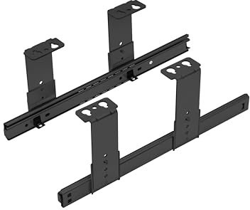 FIX&EASY Tastaturauszug XL-Schienen Up&Down mit Arretierung Auszugschienen für Tastaturablage höhenverstellbar schwarz 300mm mit Einrastfunktion Auszug Tastatur Maus Scanner Keyboard und Laptop Ablage
