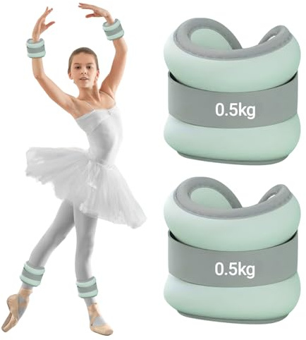 Gewichtsmanschetten Fuß 2 Stück, Gewichte für Beine und Arme für Anfänger und Kinder, Ankle Weights, Handgelenk Gewichte, Fußgewichte Ideal für Pilates, Yoga, Jogge