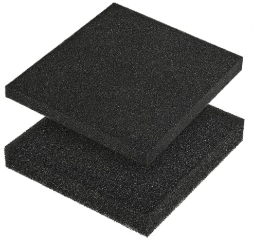 HXJDAM Esponja de espuma negra para filtro de acuario, medios filtrantes de alta densidad, almohadilla de filtración mecánica biológica para estanques de agua dulce y salada (50 x 50 x 2 cm, 20 PPI, 1