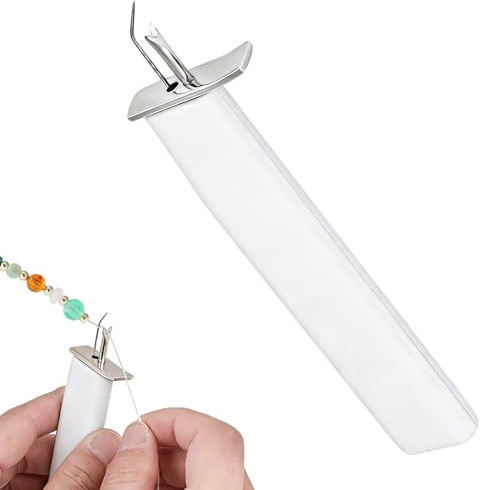 JWJDSAK Bead Knotting Tool for Jewelry Making, Professional Bead String Knotting with Safety Lock for Secure Knots, DIY Bracelet Necklace and Pearl Stringing Supplies, Jewelry Craft Tool (White)