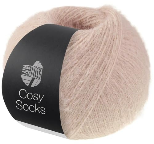 LANA GROSSA Cosy Socks | Flauschiges Sockengarn mit Merinowolle, waschmaschinenfest | Handstrickgarn aus 70% Schurwolle (Merino) & 30% Polyamid| 100g Wolle, Stricken & Häkeln | 400m Garn FB 9