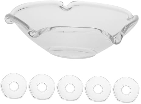GARVALON Wachsauffangschale Bobeche 6 Stück Glas Rund Kerzen Tropfenfänger | Durchsichtige Kerzentropfschutzhüllen, Glaskerzenringe, Tropfschutz für Kerzen, Kerzenringe