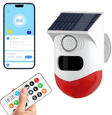 Chatthen Bewegungsmelder Innen, WLAN Bewegungsmelder mit Smart Life/Tuya APP, Solar Bewegungssensor für den Innen und Aussen, über die App und über die Fernbedienung Zwei Steuerungsmethoden