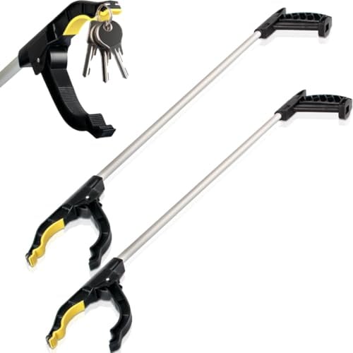 2x Greifzange Spitze magnetisch Müllzange 360° drehbar Greifhilfe Aluminium 76cm Hand Greifer