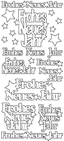Konturensticker Frohes Neues Jahr silber