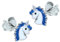 Boucles d’oreilles Licorne en argent massif – paillettes bleues.