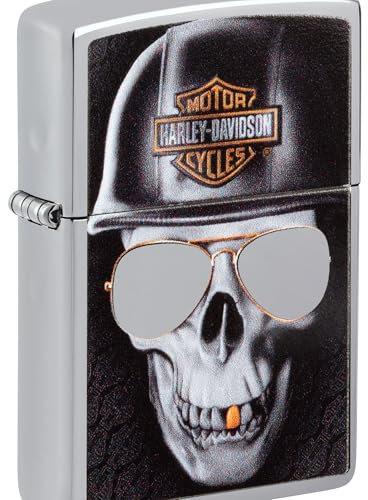 Zippo - Harley-Davidson®, Color Image - High Polish Chrome - Essence Briquet Coupe-Vent, Rechargeable, dans Une boîte Cadeau de Haute qualité