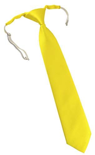 TigerTie Designer Security Sicherheits Krawatte in gelb einfarbig Uni - vorgebunden mit Gummizug in weiß