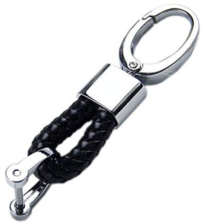 Tidero Schlüsselanhänger aus Kunst-Leder mit Karabiner-Befestigung in Geschenkbox | Schlüsselring Schlüsselband Schlüsselbund | Geschenk für Männer Frauen Geburtstag Jahrestag Mama Papa - Schwarz