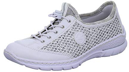 Rieker Damen Frühjahr/Sommer N22M6 Slipper, Weiß (Weiss/Weiss-Silber/Silverflower/ 80 80)