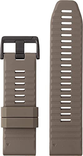 Garmin Quickfit Armband, 26mm, Silikon, Dunkelbeige, passend für Fenix 5X/6X/7X Serie, Enduro 1/2, Tactix Serie, Quatix 6X/7X, D2 Delta Charlie/PX, Descent Mk2/Mk2i, einfach ein- und ausklicken