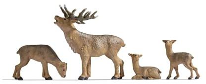 NOCH Hirsche, Modellfiguren für Spurweite 0, 4er-Set handbemalt