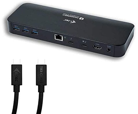 i-tec Thunderbolt 3 Dockingstation 2x4K mit 85W Stromversorgung, Einschließlich 2X Thunderbolt 3 Kabel - 150cm + 70cm und 1x USB-C auf DisplayPort Kabel 150cm
