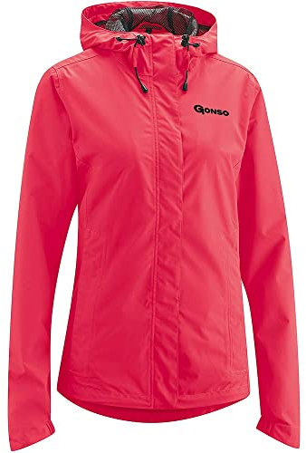 Gonso Sura Light, Damen Fahrradjacke, Wasserdichte Regenjacke, Wasserdicht bis 10.000 mm & winddicht, G-Tex, 2-Lagenlaminat & getapte Nähte, Weite Passform, PFC-frei, Pink, Gr. 36