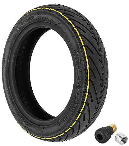 VOLOHAS 60/70-6,5 Tubeless Reifen mit Ventil für Segway Ninebot Max G30 / G30E / G30LP, für Xiaomi 5/5 Pro/5 Max Elektroroller Vollgummireifen 10 Zoll Anti-Rutsch-Reifen Pannensicher (1 PCS)