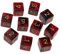 Yourandoll 10 STÜCKE Polyedrische Würfel D6 Dice Würfel Spielwürfel for DND RPG Tischspiele (Rot Schwarz)