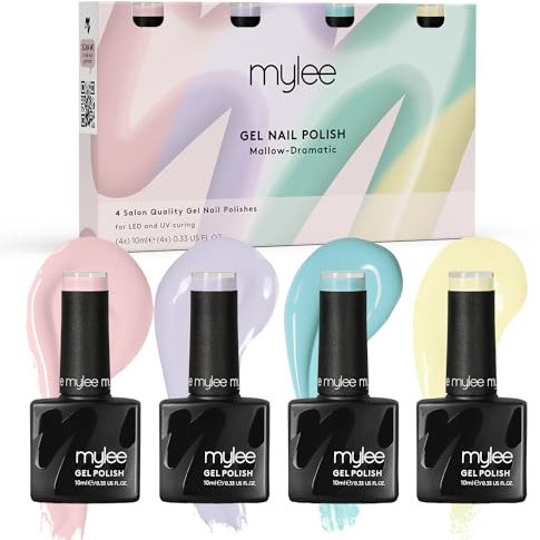 MyGel by MYLEE Mallow-Dramatic Gel-Nagellack-Set, 4 x 10 ml, UV/LED, Maniküre, Pediküre, für professionellen und privaten Gebrauch, langlebig und einfach zu verwenden