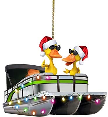 Weihnachtsanhänger 2021 Haustiere Metall Vierförmiger Weihnachtsschmuck Fledermaus Kletterturm Zubehör Dach (B, One Size)