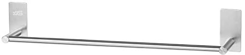 JS Towel Rail Holder Self Adhesive Towel Rack Brushed Stainless Steel Towel Bar for Bathroom Kitchen Cloths Hanger Single Rod No Drill