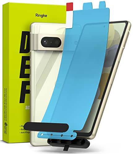 Ringke [2 Stück Dual Easy Film Kompatibel mit Google Pixel 7, Premium Full Cover Displayschutzfolie mit Einfachem Installationskit