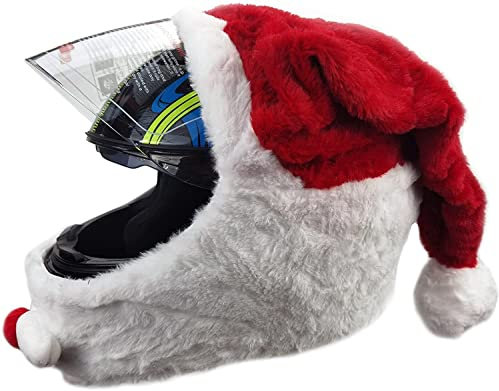 Kcolic Motorradhelm Schutzhülle Weihnachtsmann Helmhülle Weihnachtsmütze Integralhelm Schutzhülle Für Motorradliebhaber Geschenke A