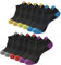 BUDERMMY Sneaker Socken Damen 6 Paar Füßlinge Baumwolle Sportsocken Atmungsaktives Kurz Socken Damen Gepolsterte Laufsocken (as3, numeric, numeric_39, numeric_42, regular, regular, schwarz)