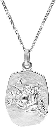 trendor Sternzeichen Wassermann Halskette Silber 925 eleganterTierkreiszeichen Anhänger für Damen oder Herren, Halsschmuck aus Sterlingsilber 15330-02-50 50 cm