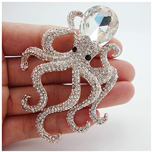 DUnLap Brosche Klassische verzierte Octopus weiße Kristallrhinestone Rose Goldton Anhänger Brosche Pins Sehr schönes Mädchen Sailor Moon Brosche