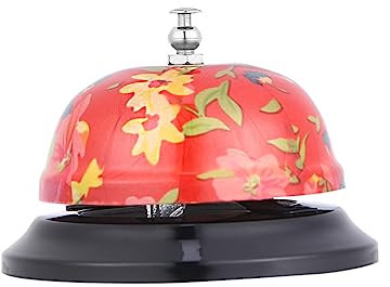 DOITOOL Rezeptionsklingel Mit Blumenmuster Serviceklingel Für Hotelrezeption Küche Bar Einfache Bedienung Langlebiges Material Klares Und Lautes Klingeln