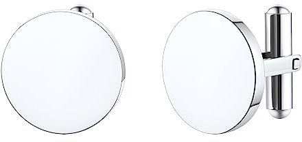 FindChic Manschettenknöpfe Silber Rund Edelstahl Hochzeit Cufflinks Herren Manschettenknopf für Hemd, Hochzeit Geschäft Business Abschluss Vatertag