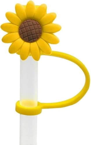 Sonnenblumen-Strohhalm-Stopfen, wiederverwendbar, spritzwassergeschützt, Küchenwerkzeug, Strohhalm-Spitzen, Abdeckung, Silikon-Becher, Zubehör, Trinkstaubkappe, Trinkhalm-Spender