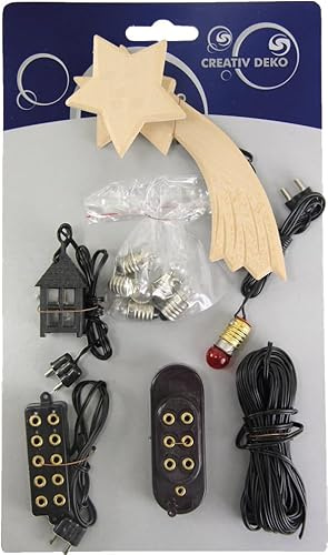 FADEDA 11x Zubehörkarte Elektro, LED/Höhe:14 cm/handbemalt/detailgetreue Krippen Figuren - Weihnachten Tisch Dekoration Krippe Zubehör