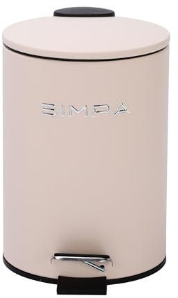 simpa 3L 3 Litre Matt Cream Slim Soft-Closing Pedal Dustbin.