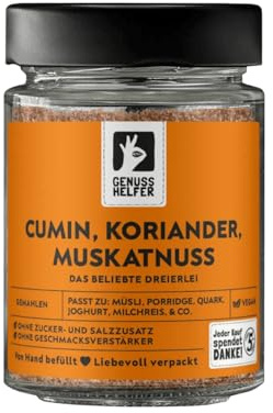 Bremer Gewürzhandel Cumin Koriander Muskatnuss Gewürzmischung, gemahlen, Gewürzmix für orientalische Gerichte, für Soßen und Dressings, leckere Marinade für Lamm, 55g im Glas