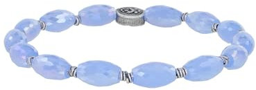 Konplott: Armband Petit Glamour d´Afrique blue; modisches, flexibles Glasperlen-Armband in blau-facettiert, für Damen/Frauen