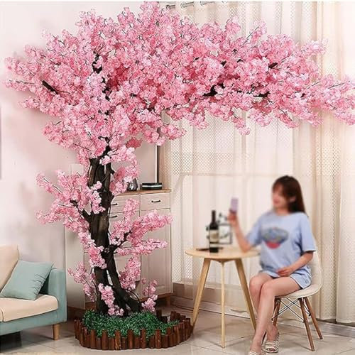 DDZJTPP Künstlicher Kirschblütenbaum,Japanischer Künstlicher Kirschblüten-Kunstbaum,Kirschblütenbaum,Kirschblüten-Dekor Für Hochzeitsaktivitäten,Rosa,Extended-1.8x1.5m/5.9x4.9ft