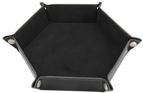 Lambo Dice Tray - PU Leather Holder,Hexagon Dice Tray and Storage, Portable Board Game Storage Bowls for Family, Friends, Dice Games Like RPG,