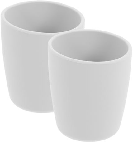 KOMBIUDA 2pcs Silicone Open Cup Boy Girl Trainer Cups for Boy Girl Hydration Mouthwash for Bathroom Use for Year Old Toddlers