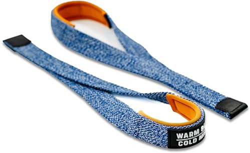 WARM BODY COLD MIND V2 - Cinghie da polso per sollevamento pesi, per sollevamento pesi, bodybuilding, allenamento funzionale, cross training, stacchi da palestra, in cotone (blu base)