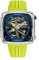 Nubeo Men's 45mm Ecliptic Retrograde Dual Time Limited Edition Curious Blue Watch with Rubber Strap NB-6096-01