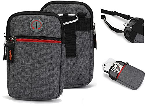 K-S-Trade Qualitativ & Innovativ Holster Gürteltasche Für Unihertz 8849 Tank Mini 1 Handy Tasche Schutz Hülle Grau Zusatzfächer 1x
