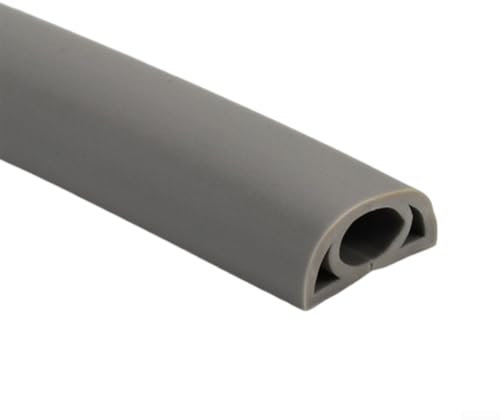 Kabelrinne für Boden, weicher PVC-Gummi-Drahtschutz, ideal für Ausstellungen und Aufführungen, 2 m (Grau)