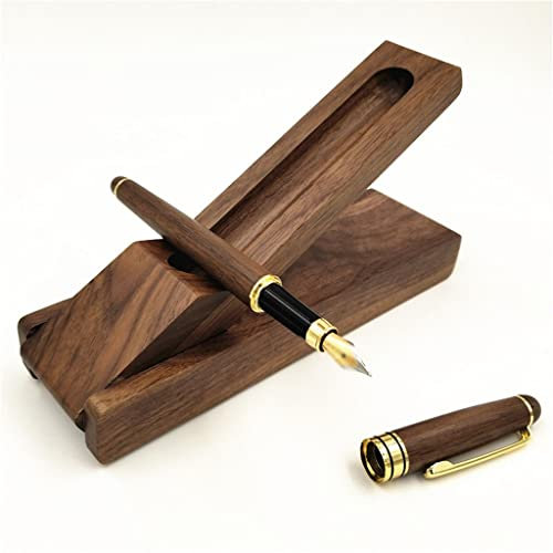 GUIREPTY Metal Fountain Pens,Pocket Pen, Wooden fountain pen wooden ink pen business writing office school supplies