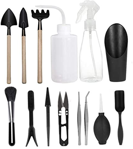 CUCUFA Mini -Garten -Werkzeuge Sukkulente Pflanzen Werkzeuge Set Mini Garden Hand Transplanting Werkzeuge Gartenbaus Kit Anlage Pflege für Kaktus 14pcs